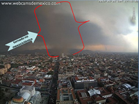 Fuente: webcamsdemexico. Zócalo, Distrito Federal. Nota: En la foto aparece los corchetes señalada por nosotros.

